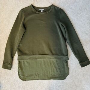 COS Olive Green mixed material sweater - Size S